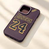 Los Angeles Lakers 24 iPhone Case – Slim Dual-Layer Protective Cover with Team Script & Wireless Charging Support