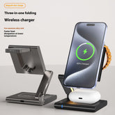 3-in-1 Foldable Wireless Charging Station for Phone, Earbuds & Smartwatch