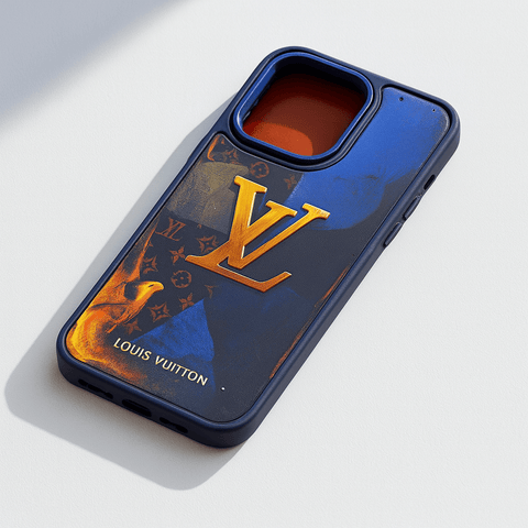 Louis Vuitton iPhone Case – Luxury Monogram with Abstract Color Splash, Dual-Layer Protection & Wireless Charging