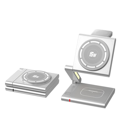 3-in-1 Foldable Wireless Charging Station for Phone, Earbuds & Smartwatch
