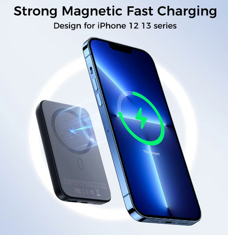 Portable Wireless Power Bank – 22W Fast Charging, Dual USB Output